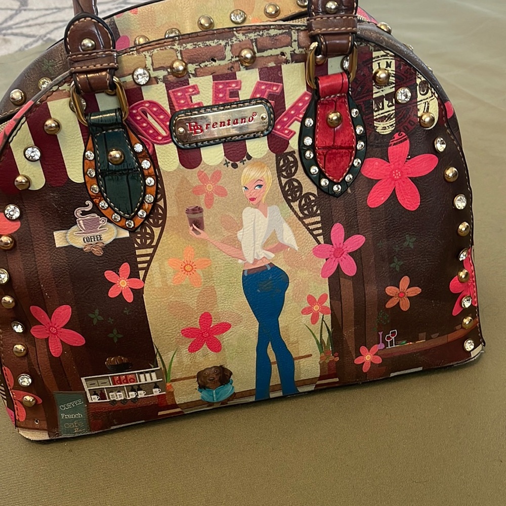 BRENTANO  studded and bling cristals multi color Satchel Bag